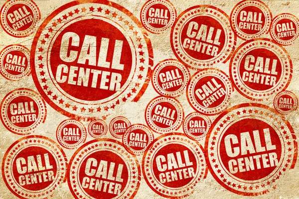 Call-центр, красная печать на тертой бумаге — стоковое фото