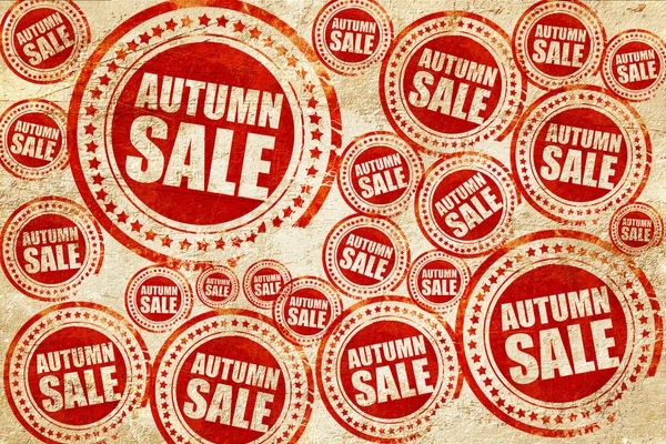 Autumn sale, red stamp on a grunge paper texture — Stock Photo, Image