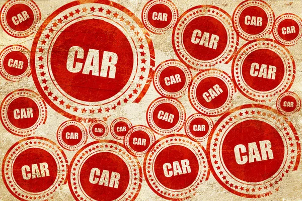 Araba, kırmızı pul doku kağıt üzerinde — Stok fotoğraf
