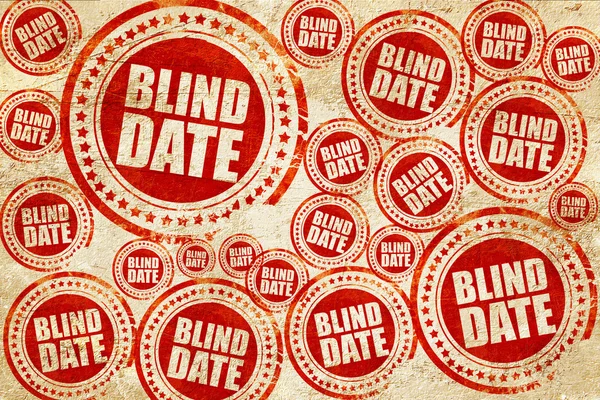 Blind date, rode stempel op een grunge papier textuur — Stockfoto