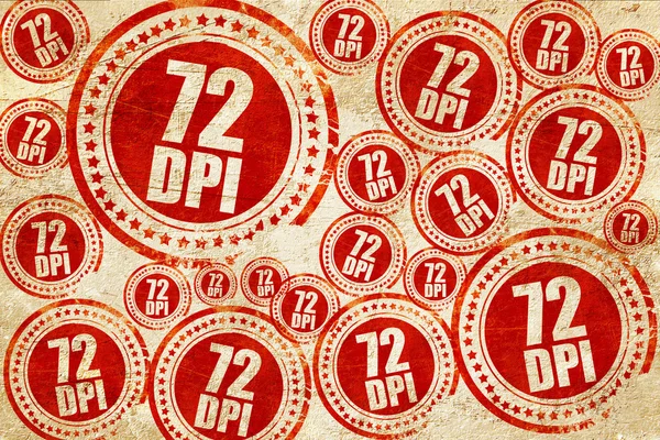 72 dpi, sello rojo en una textura de papel grunge — Foto de Stock
