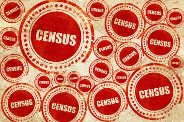 census, red stamp on a grunge paper texture clipart