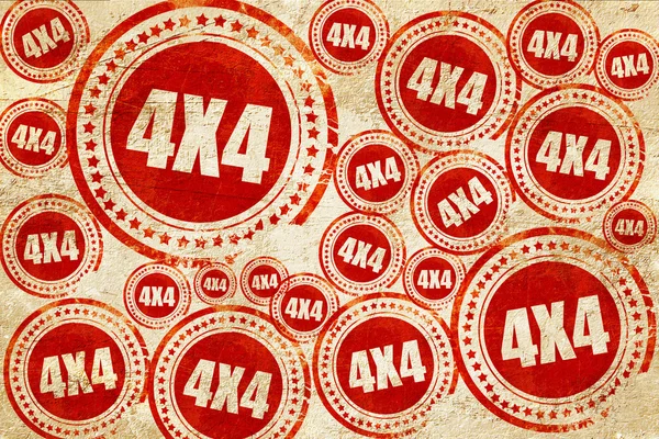 4x4, червона марка на текстурі гранжевого паперу — стокове фото