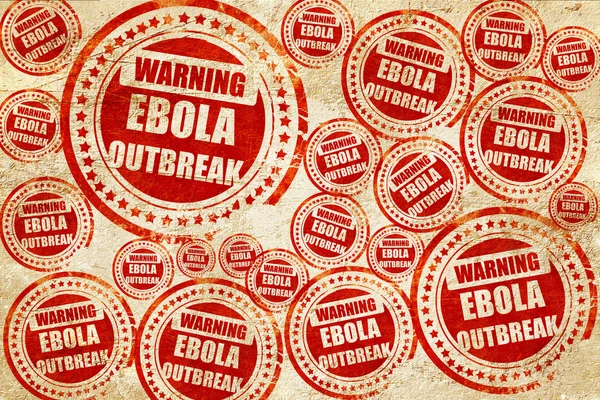 Ebola ohnisko koncept pozadí, červené razítko na grunge papír t — Stock fotografie
