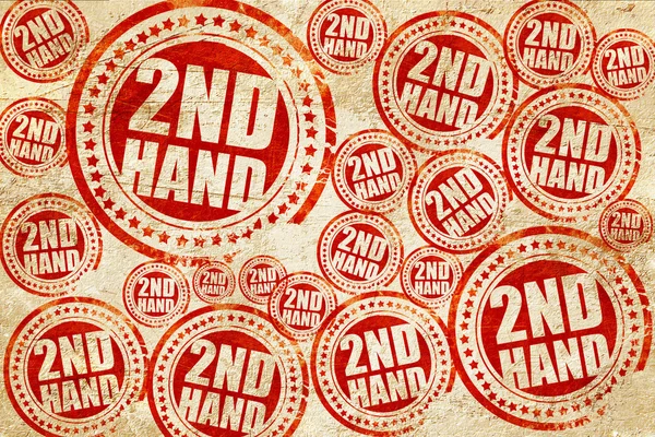 2nd hand, red stamp on a grunge paper texture — Stock Photo, Image
