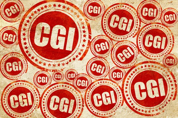 CGI, röd stämpel på en grunge pappersstruktur — Stockfoto