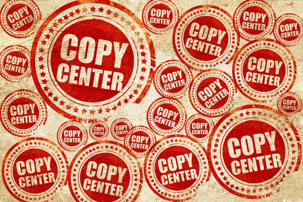 Copycenter, sello rojo en una textura de papel grunge — Foto de Stock