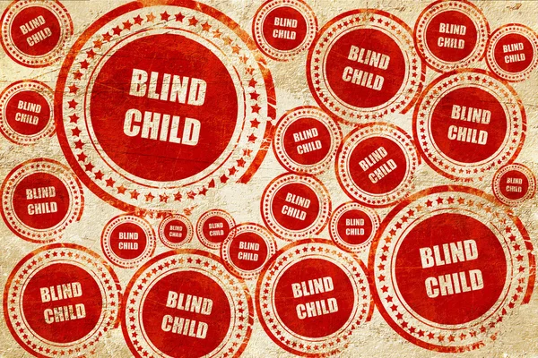 失明的孩子地区标志，红色邮票上 grunge 纸张纹理 — 图库照片