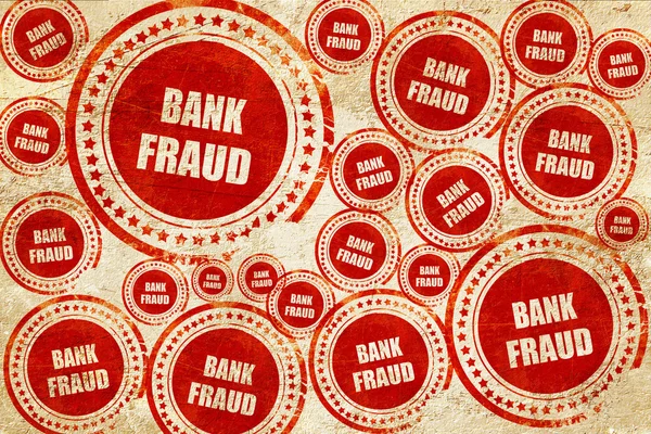 Bankovní podvody pozadí, červené razítko na povrch papíru grunge — Stock fotografie