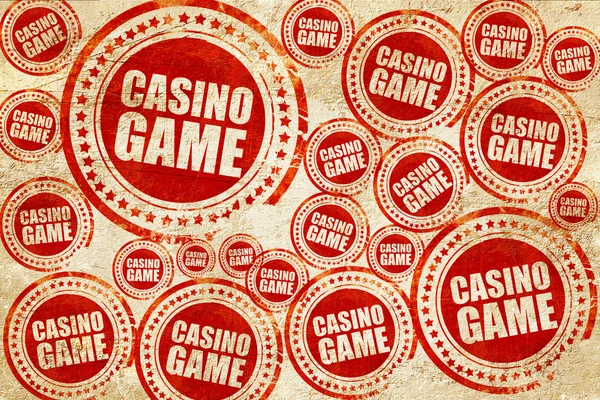 Jogo de casino, selo vermelho em uma textura de papel grunge — Fotografia de Stock