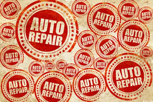 Autoreparatur, roter Stempel auf Grunge-Papier — Stockfoto