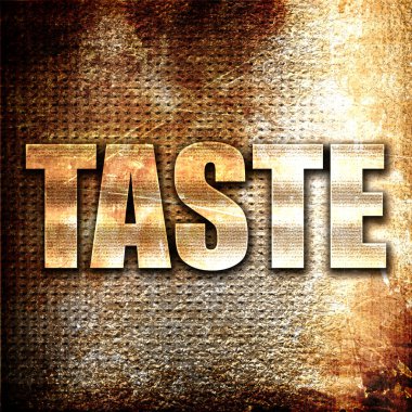 tat, 3 boyutlu görüntüleme, paslı arkaplanda metal metin