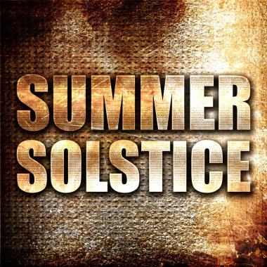 Yaz gündönümü, 3D görüntüleme, paslı arka planda metal metin