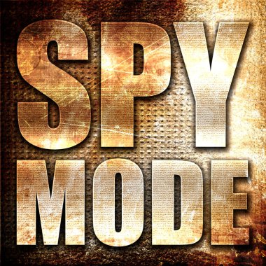 casus modu, 3d görüntüleme, paslı arkaplanda metal metin