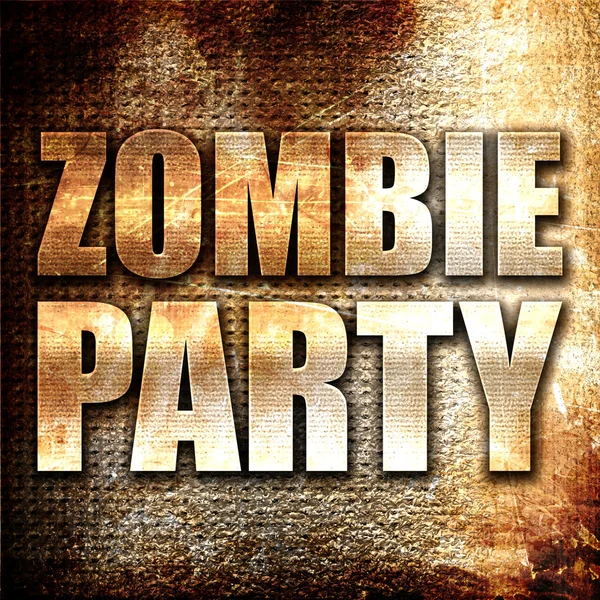 Zombie Party Rendering Metal Text Rust Background — 스톡 사진