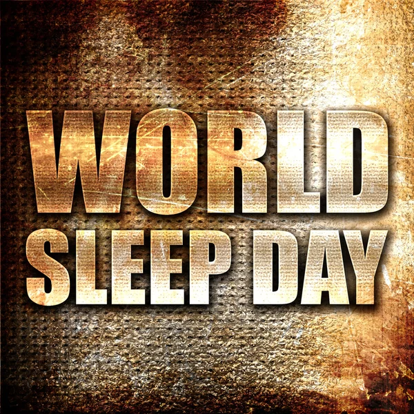 World Sleep Day Rendering Metal Text Rust Background — 스톡 사진