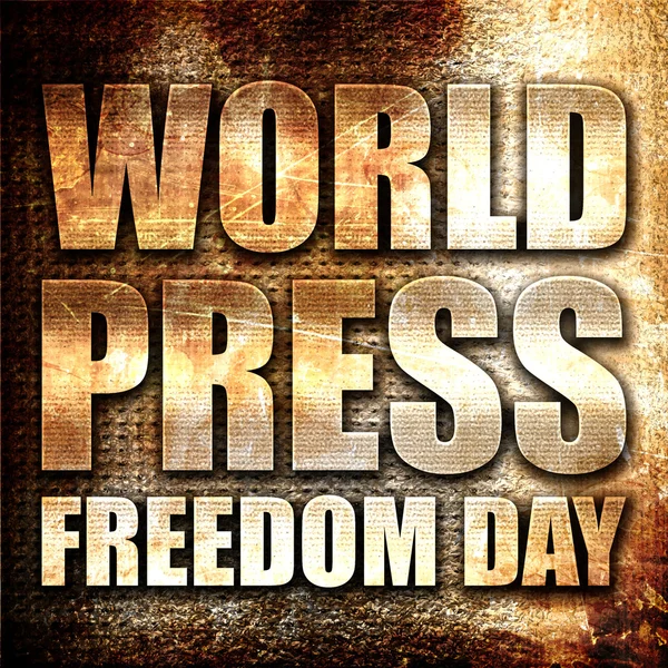 World Press Freedom Day Rendering Metal Text Rust Background — 스톡 사진
