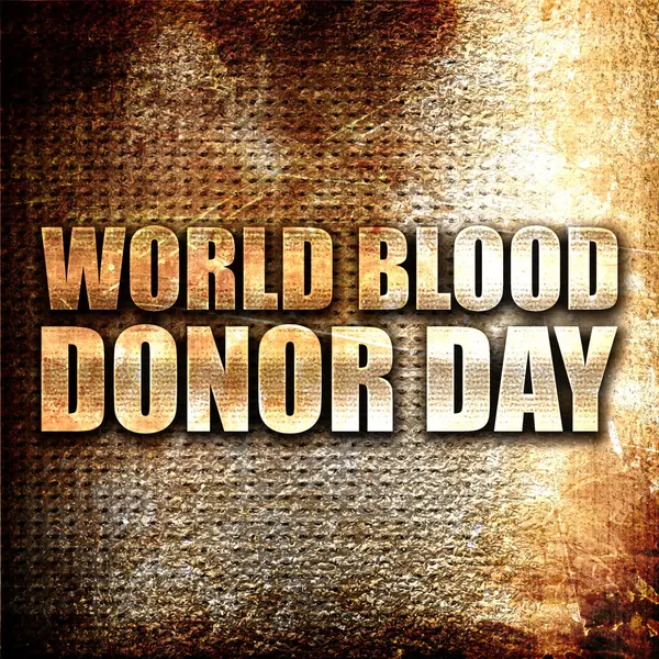 Παγκόσμια Ημέρα Αιμοδοτών Απόδοση Μεταλλικό Κείμενο Φόντο Σκουριά — Φωτογραφία Αρχείου