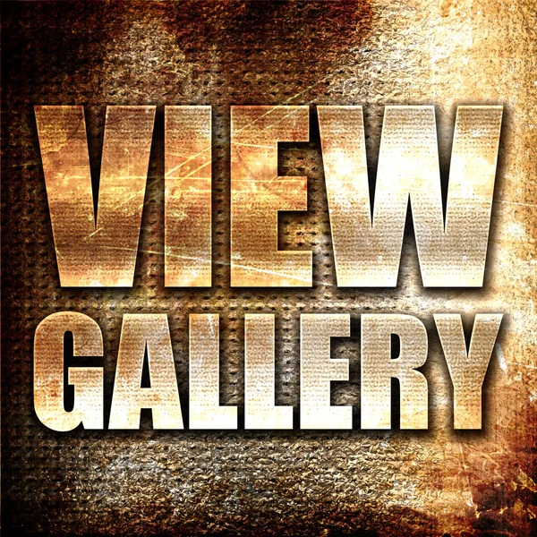 View Gallery Rendering Metal Text Rust Background — 스톡 사진
