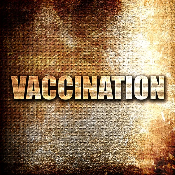 Vaccination Rendu Texte Métallique Sur Fond Rouille — Photo