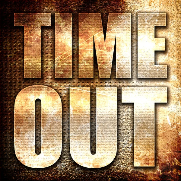 Time Out Vykreslování Kovový Text Pozadí Rez — Stock fotografie