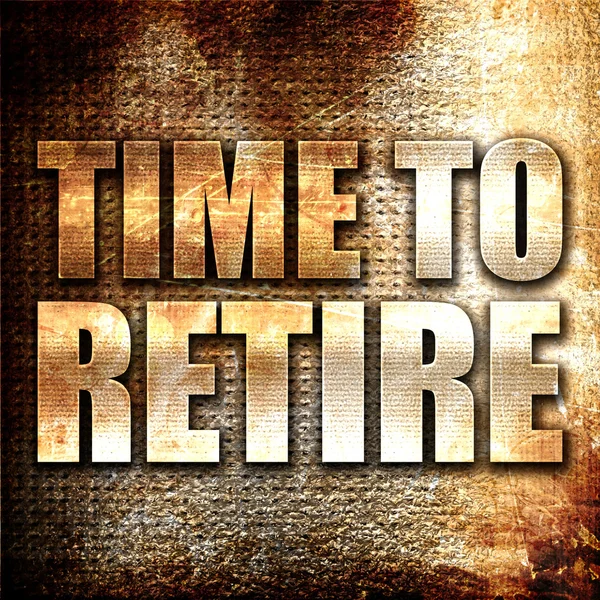 Time Retire Rendering Metal Text Rust Background — 스톡 사진