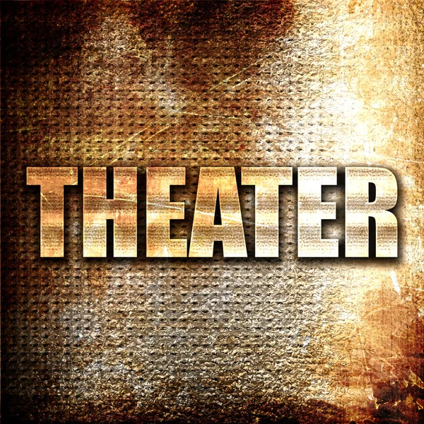 Theater Rendering Metalltext Auf Rost Hintergrund — Stockfoto