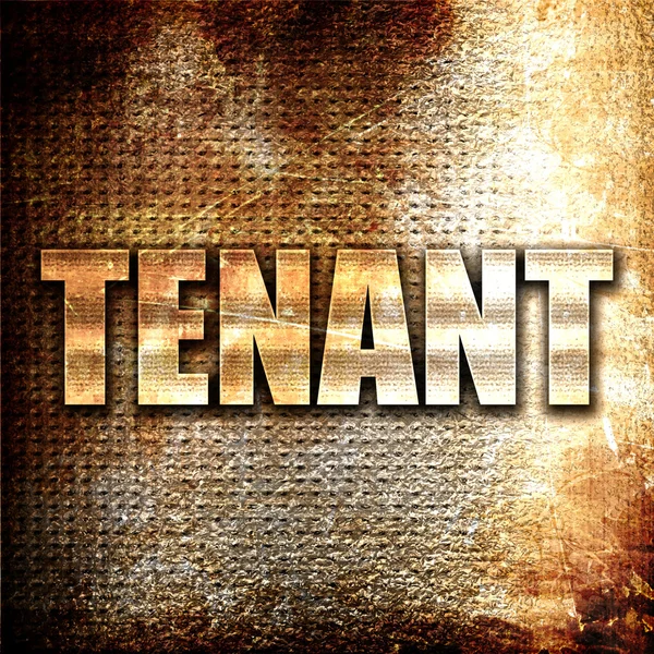 Tenant Rendering Metal Text Rust Background — Stock Photo, Image