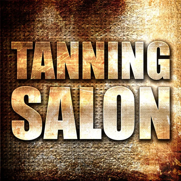 Tanning Salon Rendering Metal Text Rust Background — Stock Photo, Image