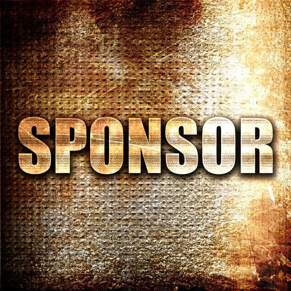 sponsor, 3D rendering, metal text on rust background