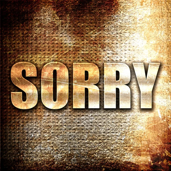 Sorry Rendering Metal Text Rust Background — Stock Photo, Image