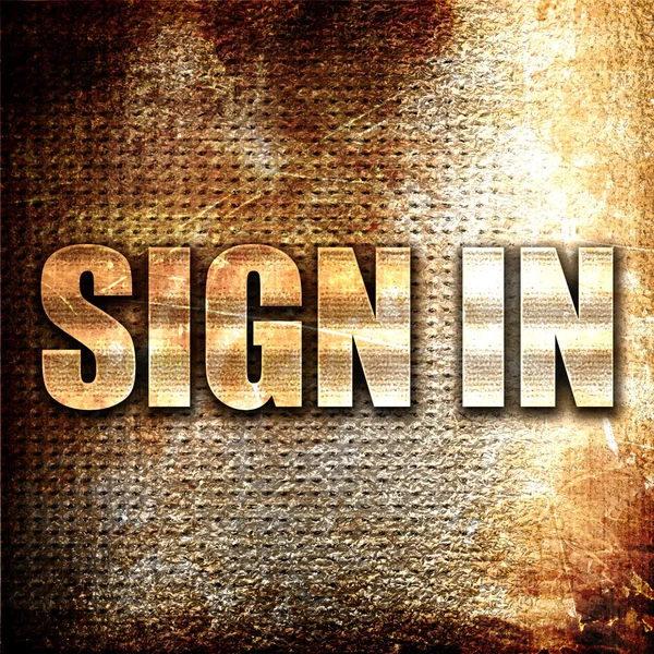 Sign Rendering Metal Text Rust Background — Stock Photo, Image