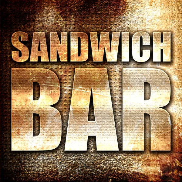 Sandwich Bar Rendering Metalen Tekst Roest Achtergrond — Stockfoto