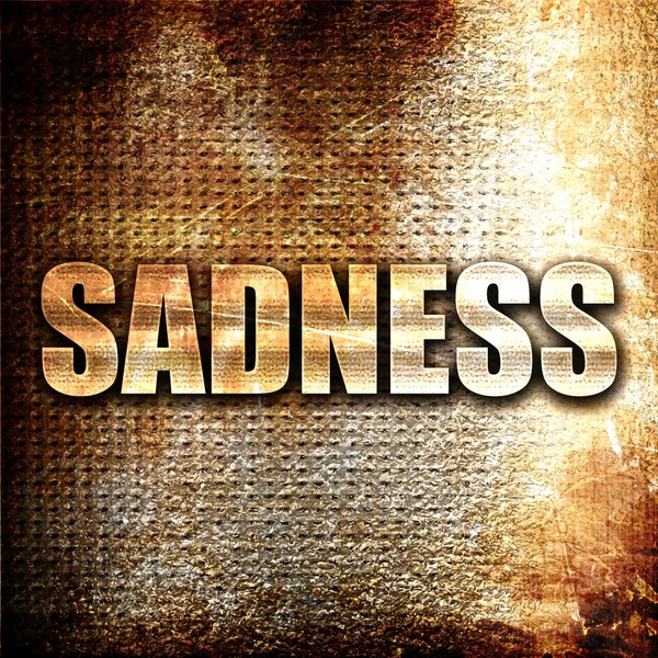 Sadness Rendering Metal Text Rust Background — Stock Photo, Image