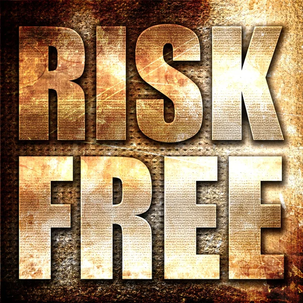 Risk Free Rendering Metal Text Rust Background — Stock Photo, Image