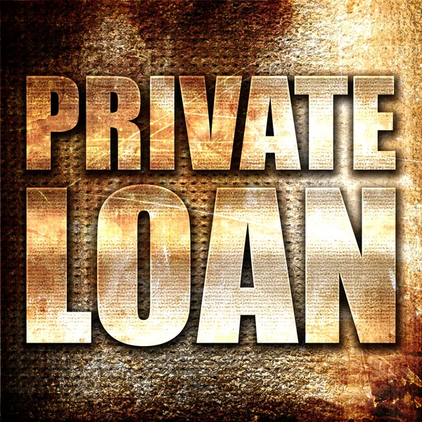 Private Loan Rendering Metal Text Rust Background — Stock Photo, Image