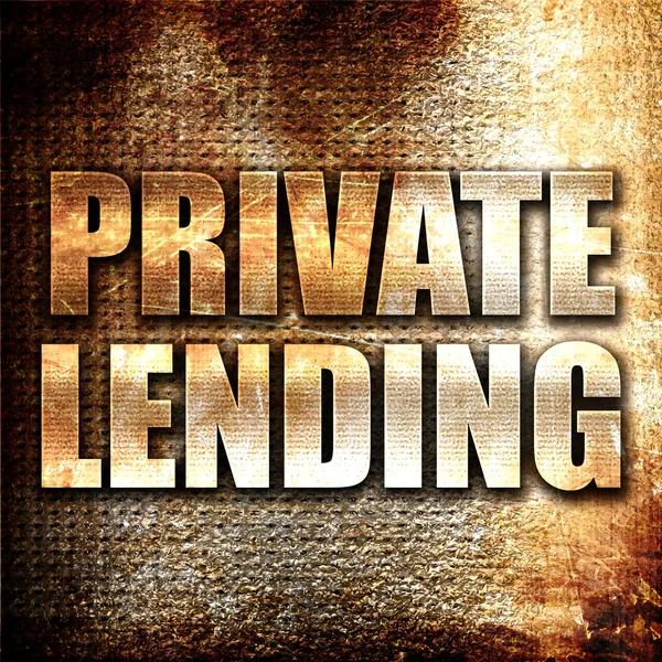 Private Lending Rendering Metal Text Rust Background — Stock Photo, Image