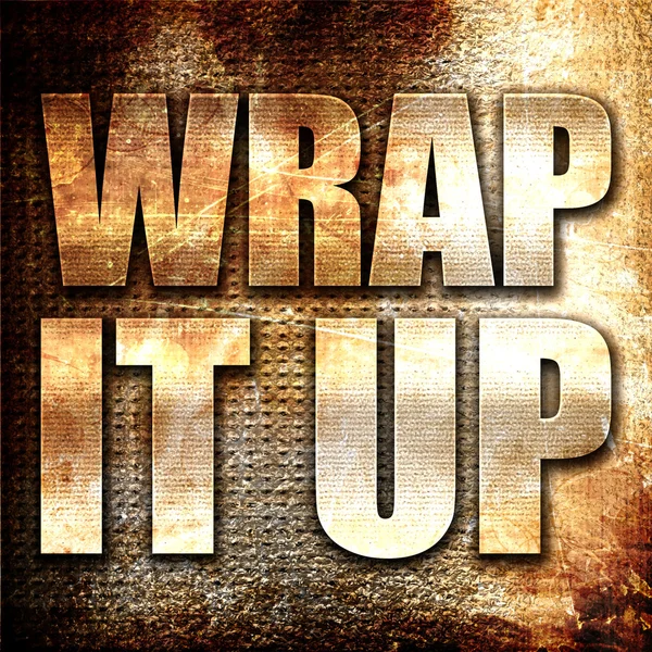 Wrap Rendering Metal Text Rust Background Stock Picture