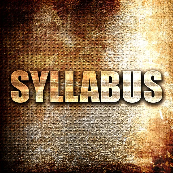 Syllabus Rendering Metal Text Rust Background — Stock Photo, Image