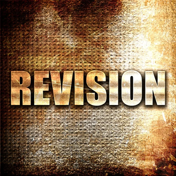 Revision Rendering Metal Text Rust Background — Stock Photo, Image