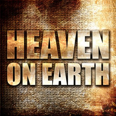 dünyada, 3d render, cennet metal pas arka plan üzerinde metin