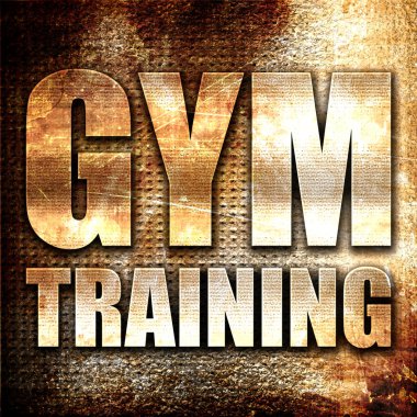 Spor eğitimi, 3d render, pas arka plan üzerinde metal metin