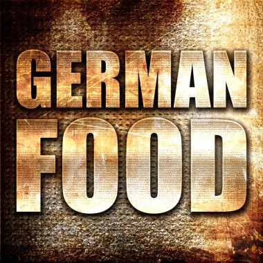 Alman Gıda, 3d render, pas arka plan üzerinde metal metin