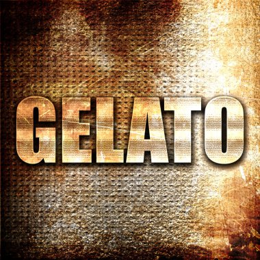 Dondurma, 3d render, pas arka plan üzerinde metal metin