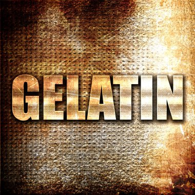 jelatin, 3d render, pas arka plan üzerinde metal metin