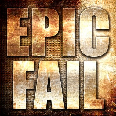 Epic fail, 3d render, pas arka plan üzerinde metal metin