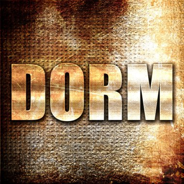 Yurt, 3d render, pas arka plan üzerinde metal metin