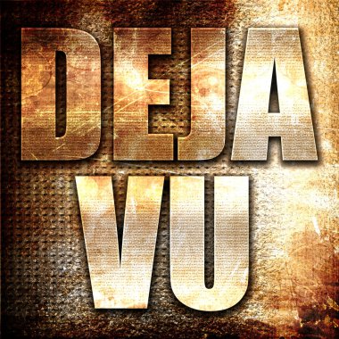 deja vu, 3d render, pas arka plan üzerinde metal metin