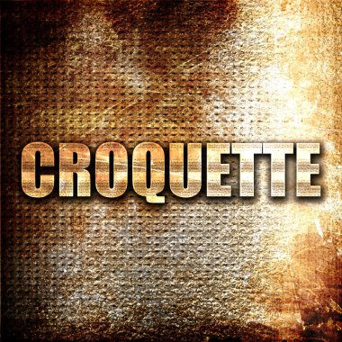 kroket, 3d render, pas arka plan üzerinde metal metin