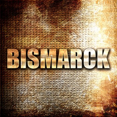 Bismarck, 3d render, pas arka plan üzerinde metal metin